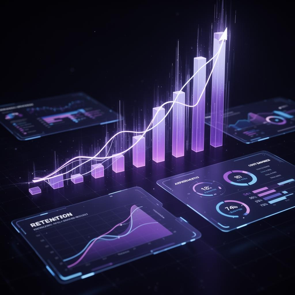SmartLinks Hub impact dashboard showing revenue growth, support reduction, and customer retention