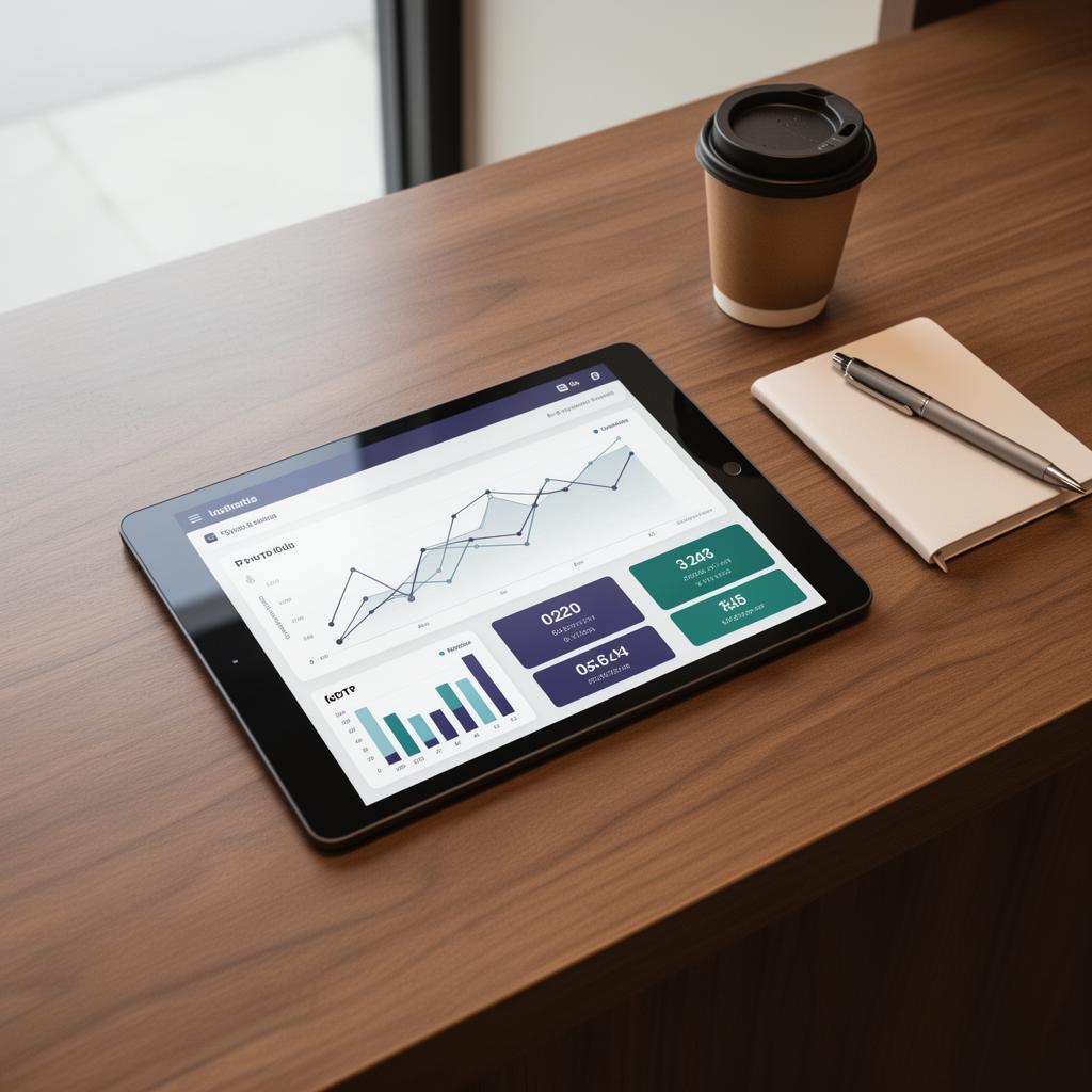 A tablet on a retail counter showing a shelf-edge scan analytics dashboard