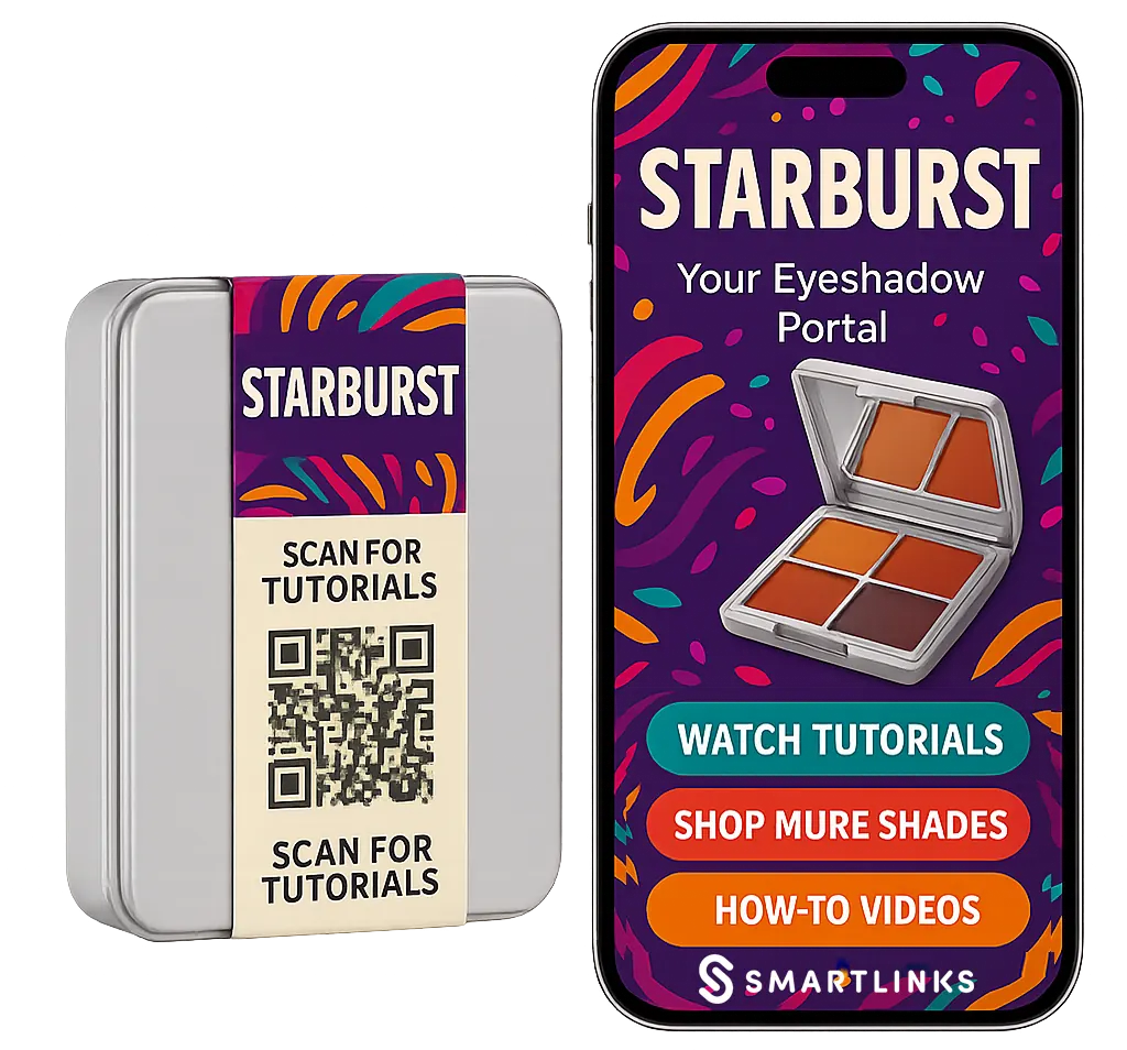 STARBURST eyeshadow with SmartLinks mobile app interface