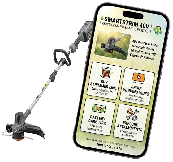 SmartLinks digital product passport for a strimmer