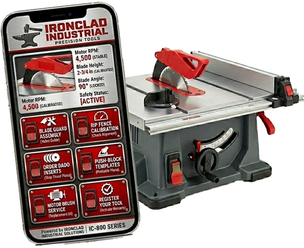 SmartLinks digital product passport for table saw