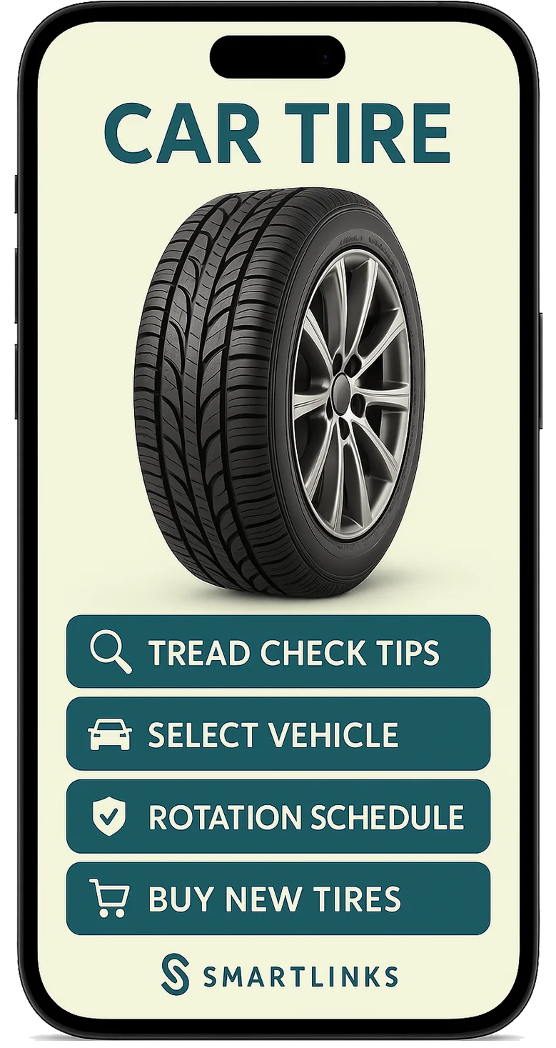 Connected automotive tyre with SmartLinks digital product passport — example 2