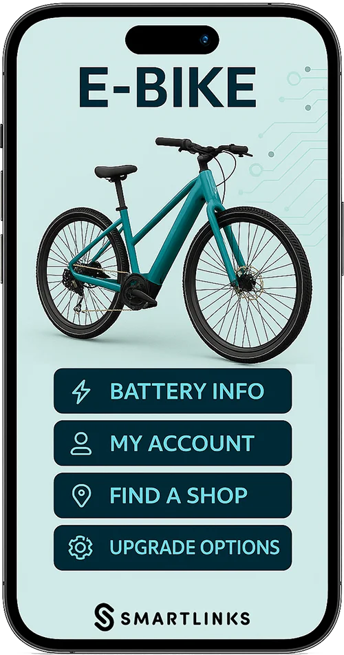 Connected e-bike accessory with SmartLinks digital product passport — example 3