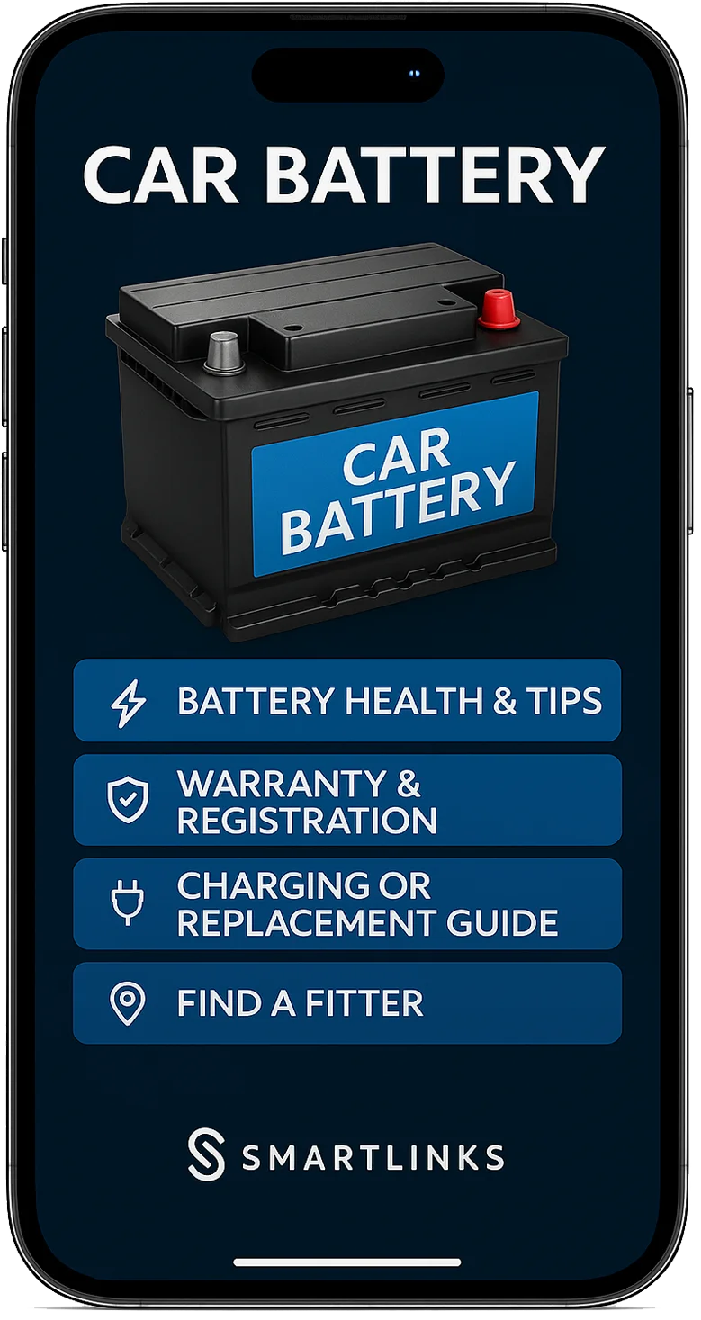 Connected automotive part with SmartLinks digital product passport — example 2