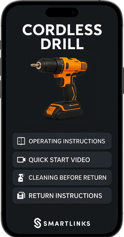 Connected rental tool with SmartLinks digital product passport — example 3